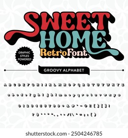 Black and White Sweet Home Retro Vintage Display bold Font alphabet