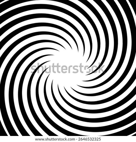 Black And White Swirl Backgrounds. A black background with a white hole sticker. The black hole has swirling edges and is in the center of the sticker. Stylish black and white abstract art with swirl