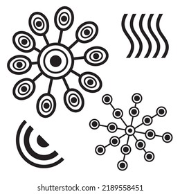 black and white swirl,  spirals, oraments set, vector graphic