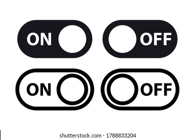 Black and white switch buttons. Switch button sign On/Off Toggle. Switcher, Controller, On and Off Toggle switch button. Toggle slide for mobile app, social media, Modern Devices User InterfaceMockup
