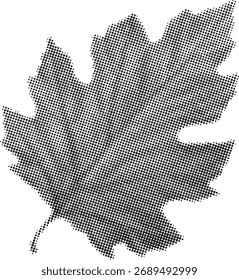 Vector de semitono de hoja de árbol plano o sicomoro blanco y negro