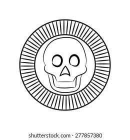 The black and white symbol of the ancient Aztecs , the sun of death from ancient Mexico