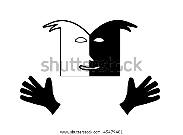 Black White Symbol Facestheatre Stock Vector (Royalty Free) 45479401 ...