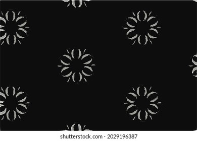 Black and white symmetrical abstract kaleidoscope background. Abstract repeating pattern isolated on black background. Modern and minimalist pattern for wallpaper, wall decoration, fashion pattern.