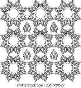 black and white symmetrical pattern. abstract floral ornament. embroidery, coloring, print, template.