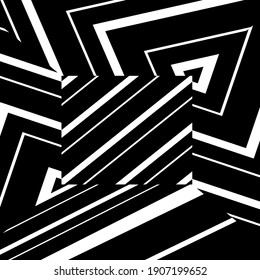 black and white symmetrical patterns.