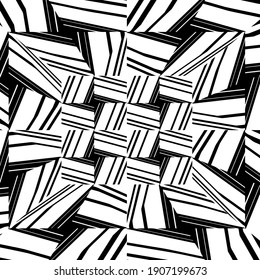 black and white symmetrical patterns.