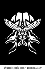 Black and white symmetrical patterns, fly, bug