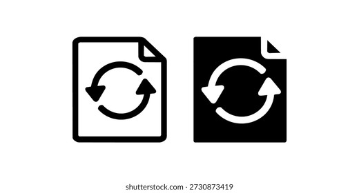 Iconos de sincronización en blanco y negro con flechas que indican el intercambio de datos.