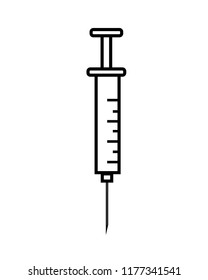 black and white syringe simple vector logo and icon flat style isolated on white background. vector illustration EPS10