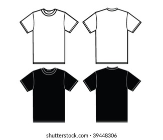 Black White T Shirt Stock Vector (Royalty Free) 39448306 | Shutterstock