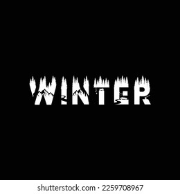 black and white t shirt for all winter lover.winter t shirt 'Winter'caption. 