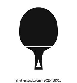 Icono vectorial de estilo plano de murciélago de tenis de mesa blanco y negro. Ilustración editable simple utilizable para elementos web e impresos 
