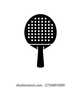 Black and white table tennis racket icon minimalist ping pong paddle silhouette vector illustration
