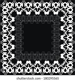 Black and white tablecloth or card design - background.