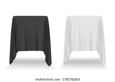 Black and white tablecloth isolated on white background. Vector illustration
