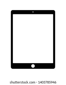 Black and white tablet on white background icon-vector