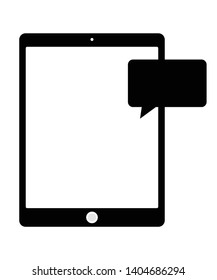 Black and white tablet on white background icon-vector