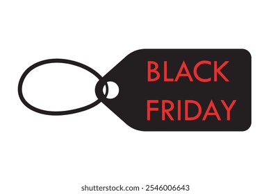 Etiqueta en blanco y negro con texto rojo brillante "Black Friday". Perfecto para Materiales promocionales, campañas de marketing, Anuncios y anuncios relacionados con las ventas del Black Friday.