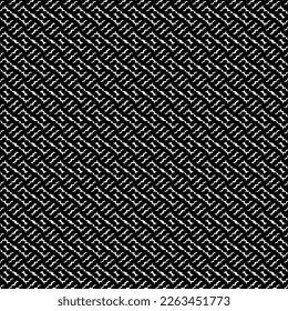 Black and white tapestry with simple geometric elements. Carpet with a traditional ethnic motif. Decorative background. Abstract vector.