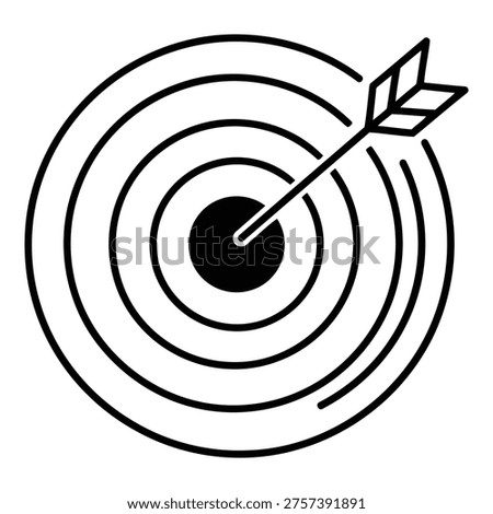 Black and white target with arrow