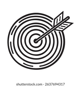 Black and white target with arrow symbolizing accuracy success and achievement