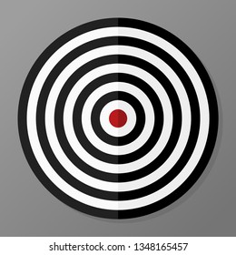 black and white target in flat design vector
