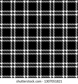 Black & white tartan check plaid seamless pattern for fabric design.