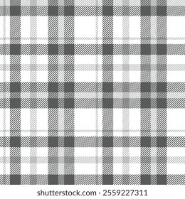 black and white tartan check plaid seamless pattern, textile fabric. editable pattern.