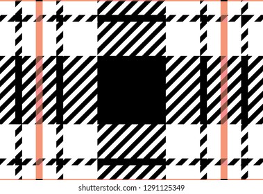 black and white tartan plaid pattern. Scottish Woven Pattern - Vector illustration.-EPS-10