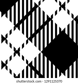 black and white tartan plaid pattern. Scottish Woven Pattern - Vector illustration.-EPS-10