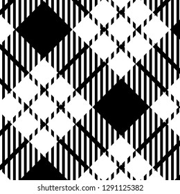 black and white tartan plaid pattern. Scottish Woven Pattern - Vector illustration.-EPS-10
