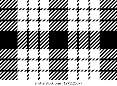 black and white tartan plaid pattern. Scottish Woven Pattern - Vector illustration.-EPS-10