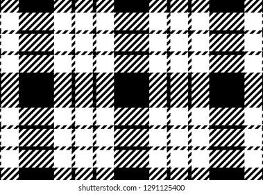 black and white tartan plaid pattern. Scottish Woven Pattern - Vector illustration.-EPS-10