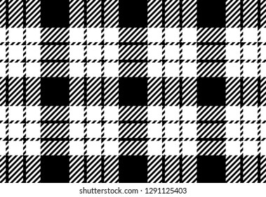 black and white tartan plaid pattern. Scottish Woven Pattern - Vector illustration.-EPS-10