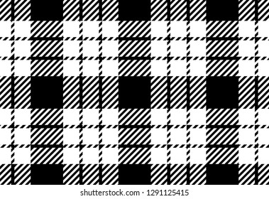black and white tartan plaid pattern. Scottish Woven Pattern - Vector illustration.-EPS-10