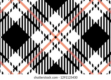 black and white tartan plaid pattern. Scottish Woven Pattern - Vector illustration.-EPS-10