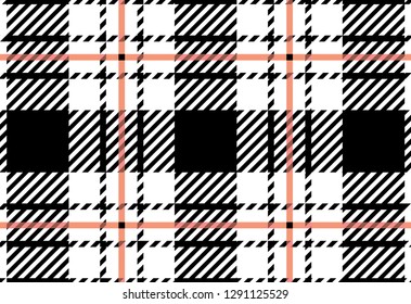black and white tartan plaid pattern. Scottish Woven Pattern - Vector illustration.-EPS-10