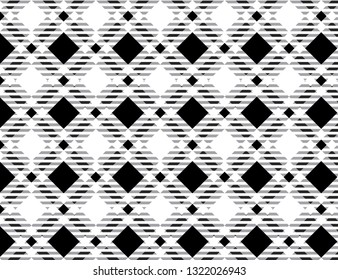 black and white tartan plaid pattern. Scottish Woven Pattern - Vector illustration.-EPS-10