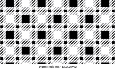 black and white tartan plaid pattern. Scottish Woven Pattern - Vector illustration.-EPS-10