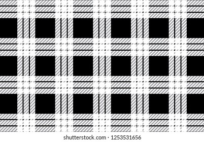 Black and white tartan plaid pattern.Vector illustration.EPS-10.