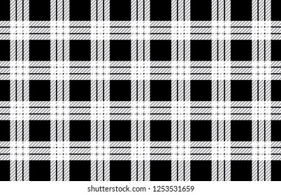 Black and white tartan plaid pattern.Vector illustration.EPS-10.