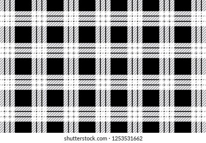 Black and white tartan plaid pattern.Vector illustration.EPS-10.