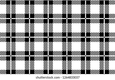 Black and white tartan plaid pattern.Vector illustration.EPS-10.