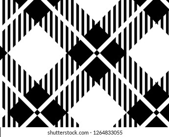 Black and white tartan plaid pattern.Vector illustration.EPS-10.