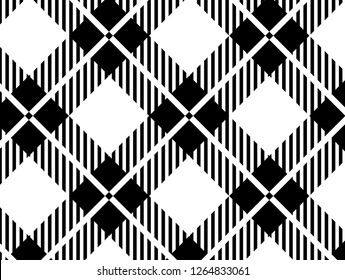 Black and white tartan plaid pattern.Vector illustration.EPS-10.