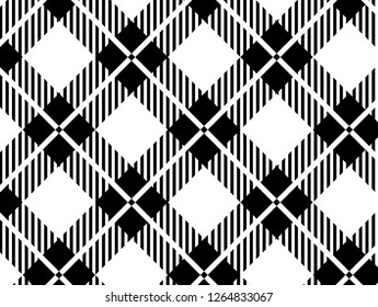 Black and white tartan plaid pattern.Vector illustration.EPS-10.