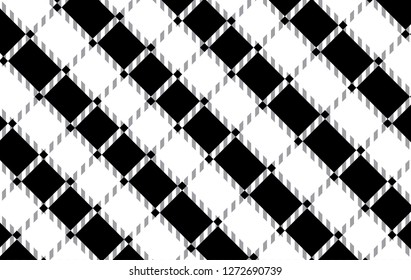 Black and white tartan plaid pattern.Vector illustration.EPS-10. - Vector