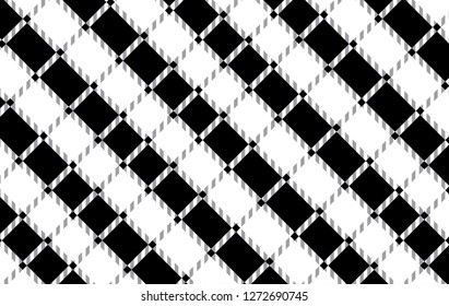 Black and white tartan plaid pattern.Vector illustration.EPS-10. - Vector