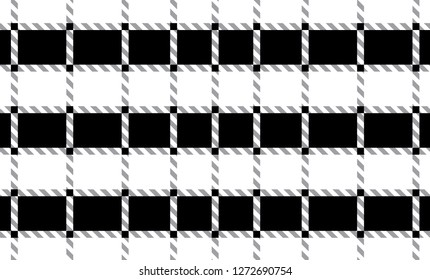 Black and white tartan plaid pattern.Vector illustration.EPS-10. - Vector